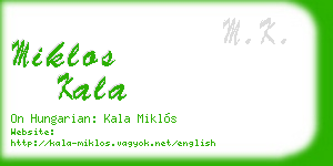 miklos kala business card